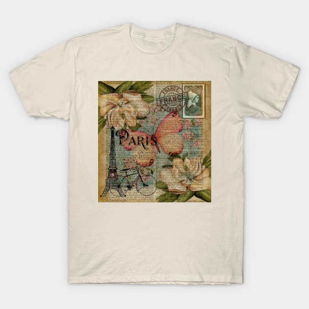 Paris post card print T-Shirt by ArtDreamStudio